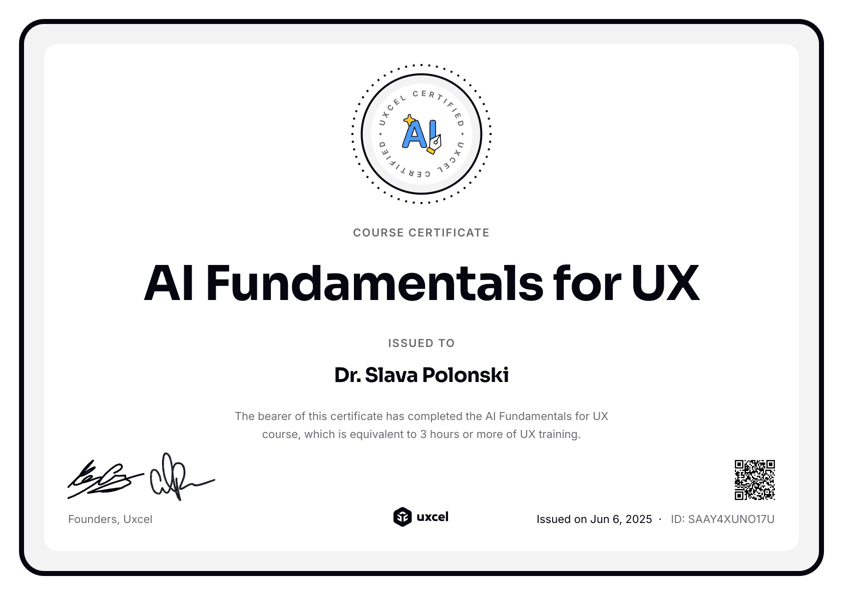 AI Fundamentals for UX Certificate